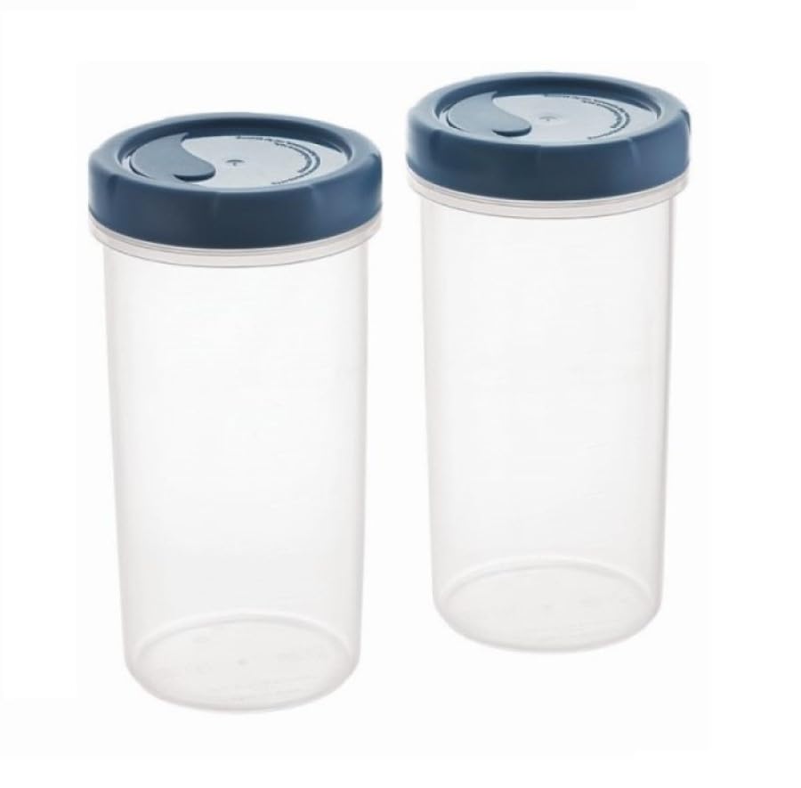 Image of All Time Twister Tumbler Storage Bottle Set of 2 | 470ml Each | BPA Free Airtight Spill Proof Plastic Bottles | Food Grade Water Juice Milk Beverage Containers with Secure Lid - Transparent