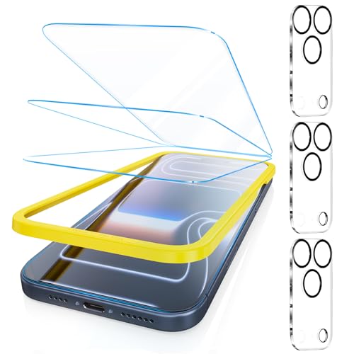 Fotbor [3+3 Pack for iPhone 17 Pro Max Screen Protector Anti-Blue Light [Eye Protection] 9H+ Tempered Glass with Camera Lens Protector