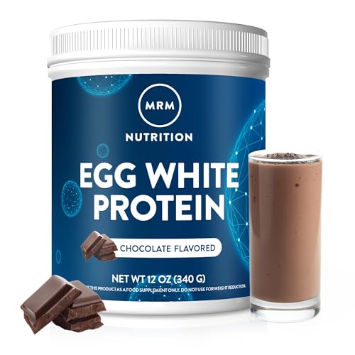 MRM Nutrition Egg White Protein - Sugar Free Chocolate Flavored Powder 23g Fat-Free Protein with Digestive Enzymes Free of Dairy Gluten and Soy High Biological Value - 10 Servings