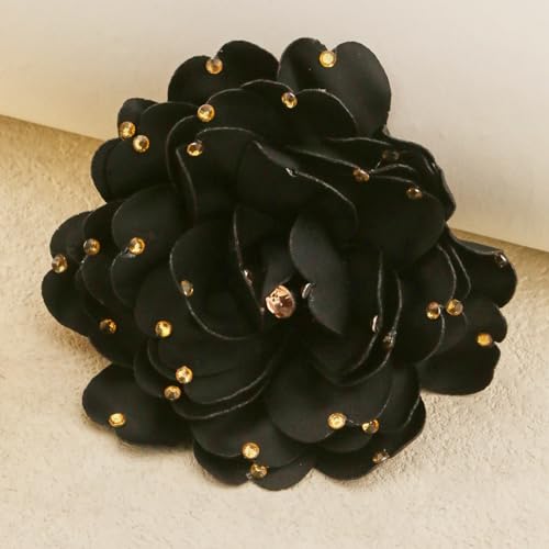 Image of CSIYANJRY99 Dainty Feather & Rose Flower Large Brooch Lapel Pins Delicate Elegant Handmade Flower Brooches Pin Classic for Wedding Party Dance Banquet for Women Dress Suit Ceremony Clothes Accessories Jewelry Valentine's Day Gifts