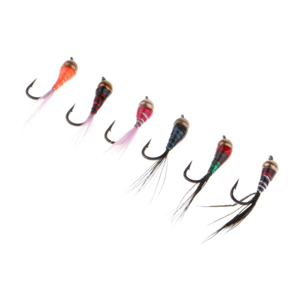 Sharplace 6X Epoxy Messing Perlen Köder Nymphe Sinkend Schnelles Fliegenfischen