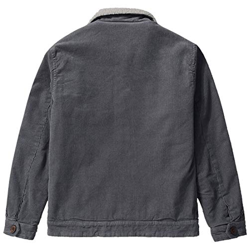 Image of ebossy Men's Single Breasted Sherpa Lined Corduroy Trucker Jacket
