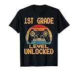 First Grade Level Unlocked Gamer 1st Day of School Boys T-Shirt