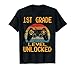 First Grade Level Unlocked Gamer 1st Day of School Boys T-Shirt
