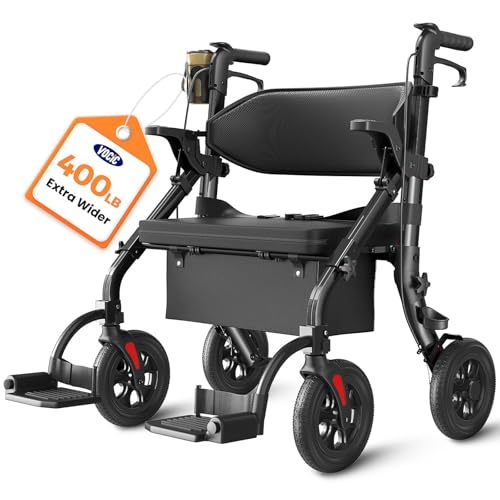 VOCIC Walkers for Seniors Z59, 2 in 1 Walker Wheelchair...