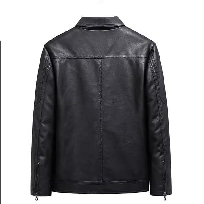 Chaqueta corta de cuero para hombre miniatura 3