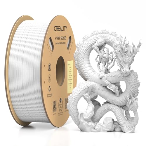 Official Creality Hyper ABS Filament 1.75mm, High Speed ABS 30-350mm/s 3D Printer Filament ABS, High Impact Resistance, Dimensional Accuracy +/-0.02mm, 1KG(2.2lbs) Spool White, Fit Most 3D Printer