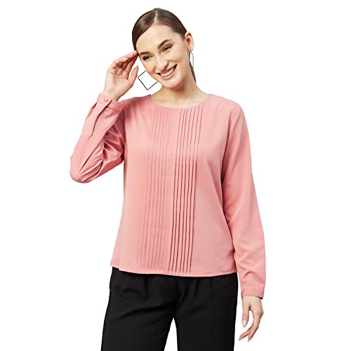 Image of Carlton London Women's Solid Regular Fit Blouse