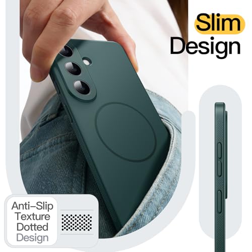 Image of JETech Slim Cover Case for Samsung Galaxy S26 Plus, Compatible with MagSafe, Anti-Slip Grip & Full Camera Lens Protection, Soft TPU Protective Phone Cover, Shockproof (Midnight Green)