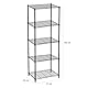 Catter House Klaus Metallregal mit Gitter, 160-56 x 35 x 160 cm, Schwarz mit 5 Böden, belastbar bis 175 kg, 35 kg pro Regal, verchromt und einfach zu montieren