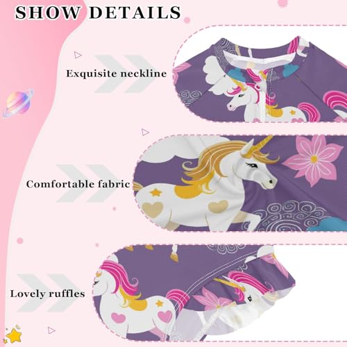 Image of Girls One Piece Swimsuits Long Sleeve Swimsuit Zipper Bathing Suits Swimwear