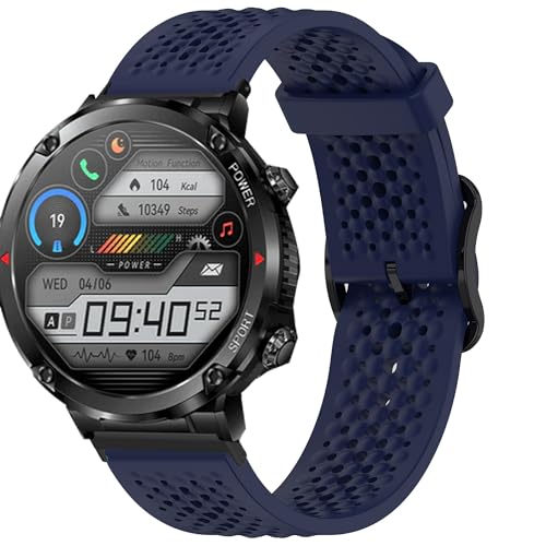 Bracelet montre connectée 22 mm silicone boucle métal pour Bravo II
