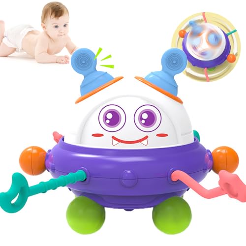 Image of GZSDLL Montessori Busy Cube for Toddlers,Car Travel Toys Busy Board Activity Cube,Kids Educational Birthday Gifts Sensory Baby Toys 18+ Months (Flying Saucer)