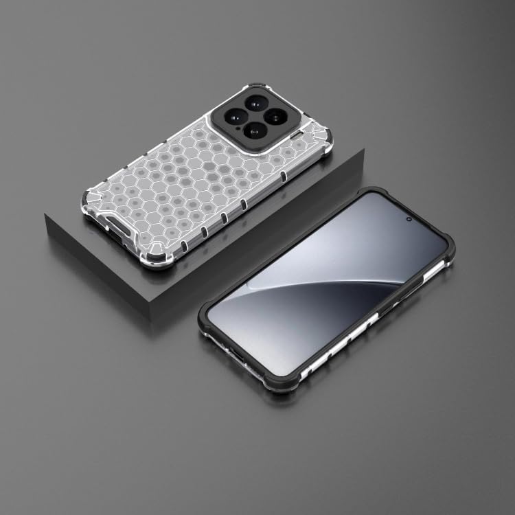 Image of Hard PC Back Case Cover for Xiaomi 15 Honeycomb Pattern Anti Slip Ultra Thin Shockproof Reinforced Corners (Polycarbonate|Clear)