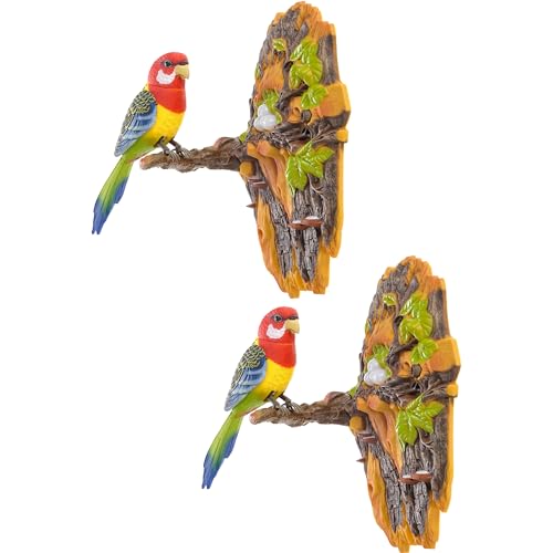 PowerTRC 2 Sets of Adorable Chirping & Dancing Bird with Motion Sensor | Wall Decoration | Pet Bird | Novelty Gift