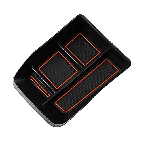 smabee Boîte de rangement pour console centrale Dacia Spring - Organiseur de niveau inférieur central - Plateau de rangement - Accessoires de rangement (orange)