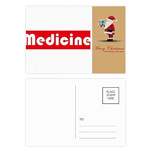 Cartes postales cours et médecine majeure rouge Père Noël : correspondance universitaire et vœux d'hiver
