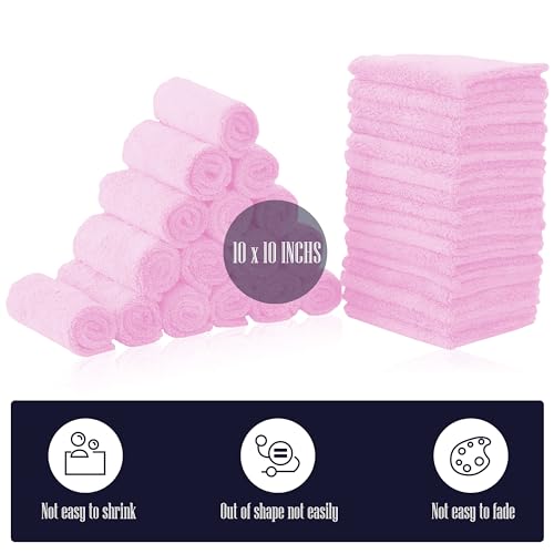 Image of 32 Pack Baby Washcloths - 10x10 Inch, Microfiber Baby Towel - Absorbent and Soft Baby Wash Clothes for Newborns, Infants and Toddlers - Quick Dry Baby Boys and Girls face Towel - Frozen Berry
