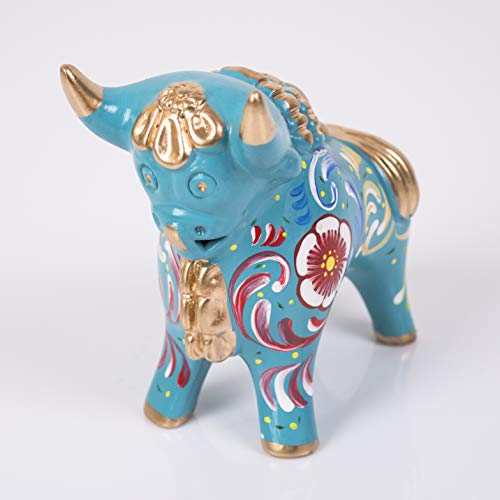 Turquoise Figurine Pucara Bull 4.7