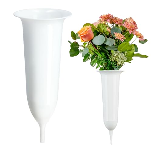 KADAX Grabvase, Vase aus Kunststoff, Blumenvase, Kunststoff-Vase für...