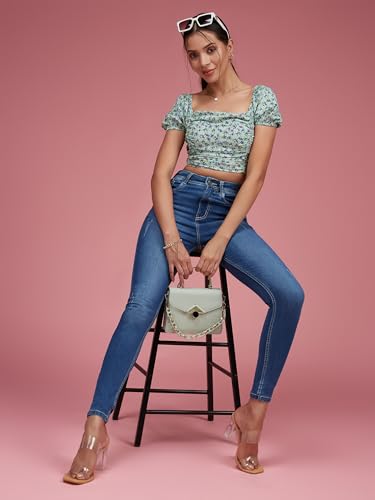 Image of Miss Chase Women's Skinny Fit High Rise Regular Length Denim Stretchable Jeans