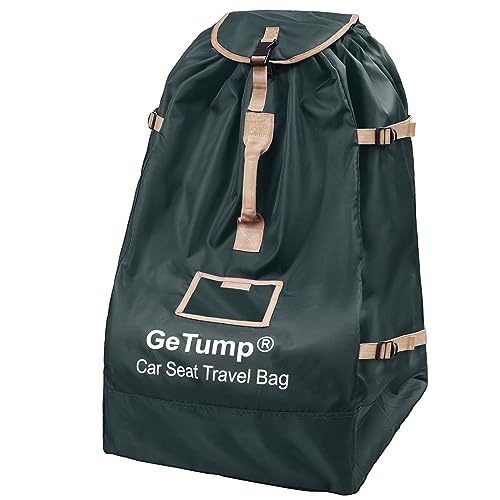 Image of GeTump Car Seat Travel Bag, Large Car Seat Travel Cover Bag with Heavy Duty Fabric for Water Dirt Tear Resistant, Gate Check Bag for Airplane Fits Infant Booster Convertible Carseat for Airport Cover