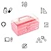 Funtopia Plastic Art Box for Kids, Multi-Purpose Portable Storage Box/Sewing/Tools Organizer for Kids' Toys, Craft and Art, School, Office Supply - Pink