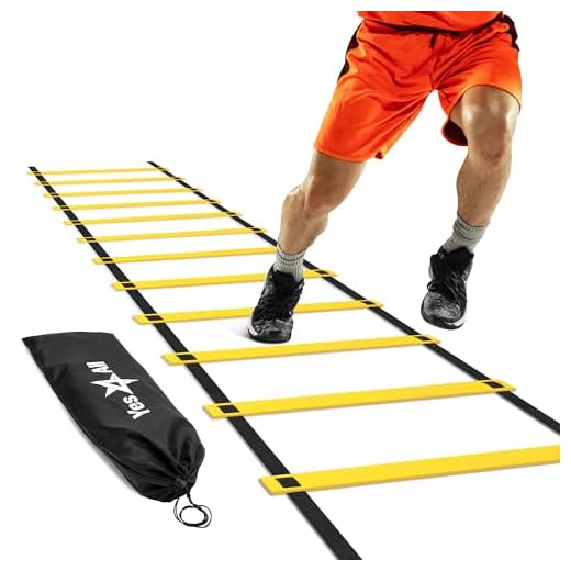 Yes4All Agility Ladder – Speed Agility Training Ladder with Carry Bag – 12 Rung (Yellow)