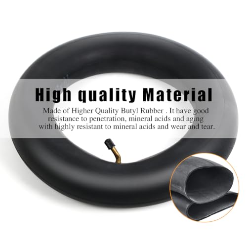 Ainiv 2 x 10 Zoll Schläuche in Schwarz, 90° Ventilwinkel Inner Tube, Kinderwagen, Scooter Schlauch mit 2 Montagehebel, Nahtloser Schlauch für Kinderwagen Dreirad Laufrad Fahrrad Kinderrad