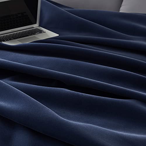 Vellux 1B07054 Original Insulating Core Hotel Style Solid Blanket Machine Washable Soft Cozy Warm Thermal Durable Pet Friendly All Seasons Layering Bed Sofa Blankets Navy Blue, Twin, Blue #TOP4