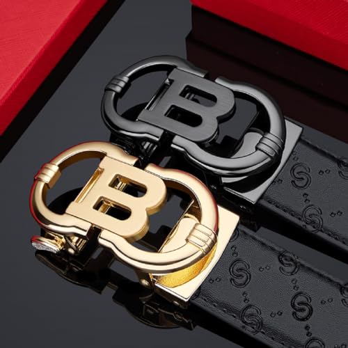 VANNANBA Designer Ratchet Belt for Men Leather Casual Fashion Sliding Removable Dress Adjustable Automatic Buckle4