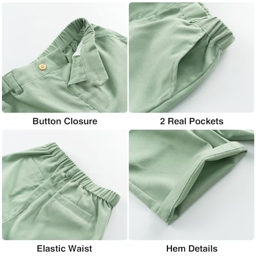 Image of LOLANTA Boys Linen Suit 4 Piece Summer Gentleman Outfit Kids Shorts Set