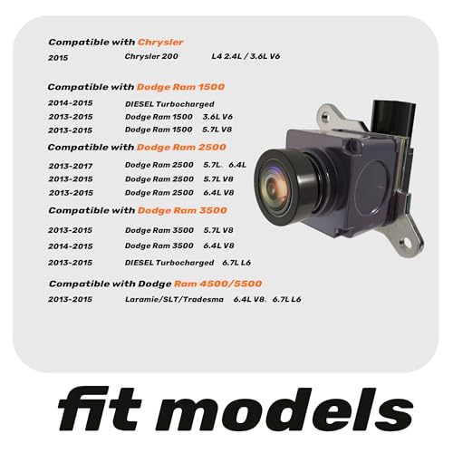 Image of Anpher 56038978AL Backup Camera Rear View Camera Fit for Dodge RAM 1500 2500 3500 2013-2018, for Dodge RAM 4500 5500 2013-2015, for Dodge SRT Viper 2013-2017, Chrysler 200 2015 Replace OE 590-079