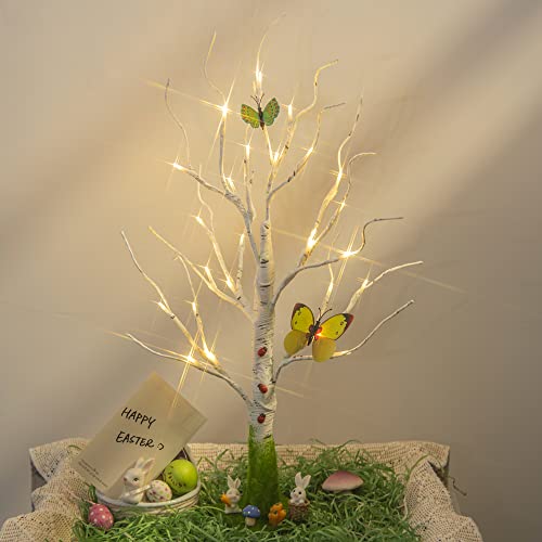 Vanthylit Easter Tree With Timer Battery Operated, Light Up Indoor Spring Decorations, Centerpiece Table Decorations For Home Décor, White Easter Tree Gifts For Kids (2Ft, Warm White) #TOP3