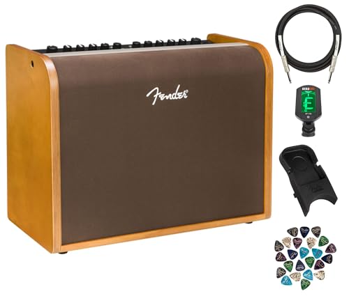 Fender Acoustic 100 1x8 100W Acoustic Guitar Amplifier Bundle with Instrument Cable, Amperstand...