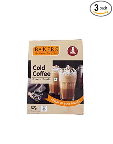 Bakers Cold Coffee (Flavoured Powder) 100 Grams (Pack of 3)
