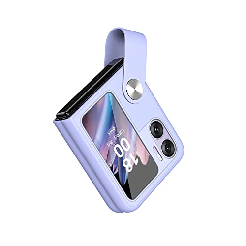 Hauw Funda OPPO Find N2 Flip,Funda de Teléfono de Cuero Liso Ligera y Delgada Resistente a Los Arañazos para OPPO Find N2 Flip,Morado