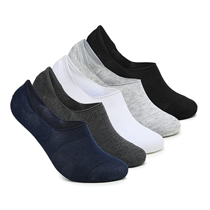 Unisex Ankle Socks No Show Socks, Loafer Sneakers Low Cut Cotton Black,Dark Grey, Bluesocks With Non Slip Grips (Free Size)-image-12