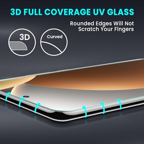 Image of FIRST MART UV Tempered Glass for Redmi Note 15 Pro Plus, 9H Full-Glue Curved Screen Protector, HD Clear, Fingerprint Compatible, UV Lamp Included
