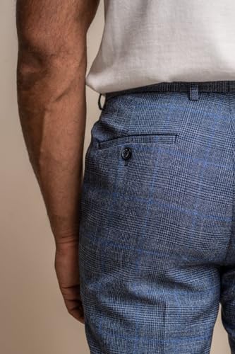 Mens and Boys Tweed Windowpane Check Slim Fit Suit Wedding Formal Set3