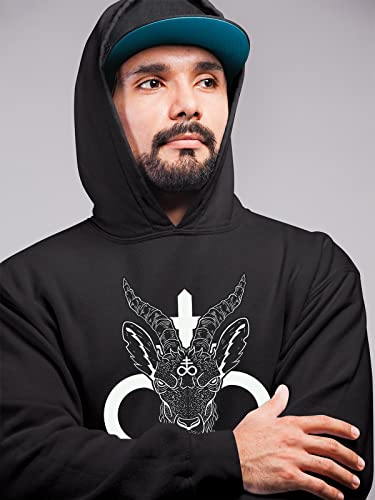 Pull à capuche chèvre pentagramme résistant pour look gothique durable - 2