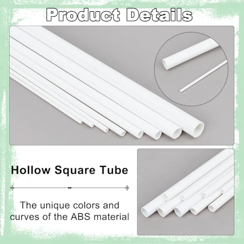 Image of OLYCRAFT 32Pcs White ABS Plastic Round Hollow Tube Length 11.8 Inch Diameter 2 /2.5 /3 /4 /5 /6 /8 /10mm Plastic Model Tube White Plastic Rods Round Bar Hollow Tubing Rod for Architectural Model Making