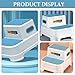 Beaupretty Toddler Step Stool for Bathroom Sink, 2 Step Stool for Kids Toilet Potty Training Non-Slip Toddlers Baby Child Kid Plastic Poop Stools with Handle for Kitchen Counter Bed Blue