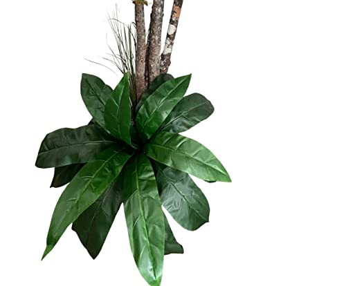 Hand-Made 6.5' Tropical Cradle Artificial Tree With Ethically Sourced Real Wood Trunks | Green | Cypress & Alabaster #TOP7