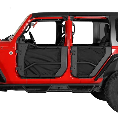 Hooke Road Front Rear Tube Half Doors for 2018-2025 Jeep Wrangler JL Unlimited & Gladiator JT, Set of 4 Doors