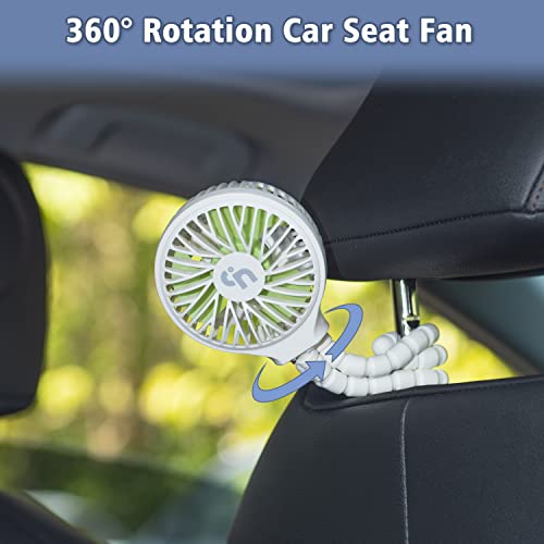Wihoo Stroller Fan Battery Operated,Portable Fan Car Seat Baby Fan With Flexible Tripod,3 Speeds Rechargeable Clip On Fan,Usb Mini Small Personal Fan For Crib Treadmill Camping And Travel (White) #TOP4