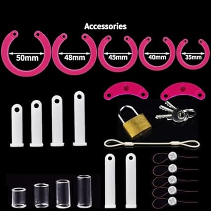 ZIAMOO Accesorio de masaje de silicona rosa para hombres, cómodo y respetuoso con la piel Incluye 5 tamaños de anillos (35mm/40mm/45mm/50mm/55mm) (L)