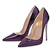 FSJ Women Fashion Pointed Toe Pumps Stiletto 4.72 inch/12cm High Heel Sexy Slip On Party Prom Wedding Dress Shoes Size 16 Dark Purple