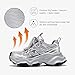 BEAU TODAY Chunky Sneakers for Women,Genuine Leather Platform Sneakers Women, Comfortable Lace-up Walking Tennis Casual Shoes Trendy Dad Fashion Sneakers Sliver US 7.5