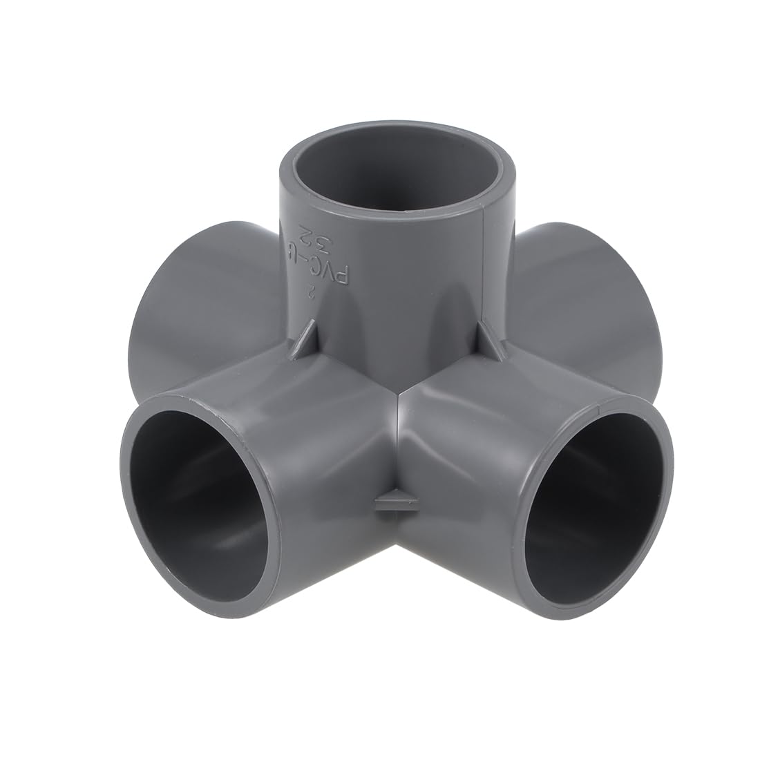 sourcing map Raccord 5 Voie Tuyau PVC coudé pour Meuble T Irrigation Gris 32mm 5Pcs